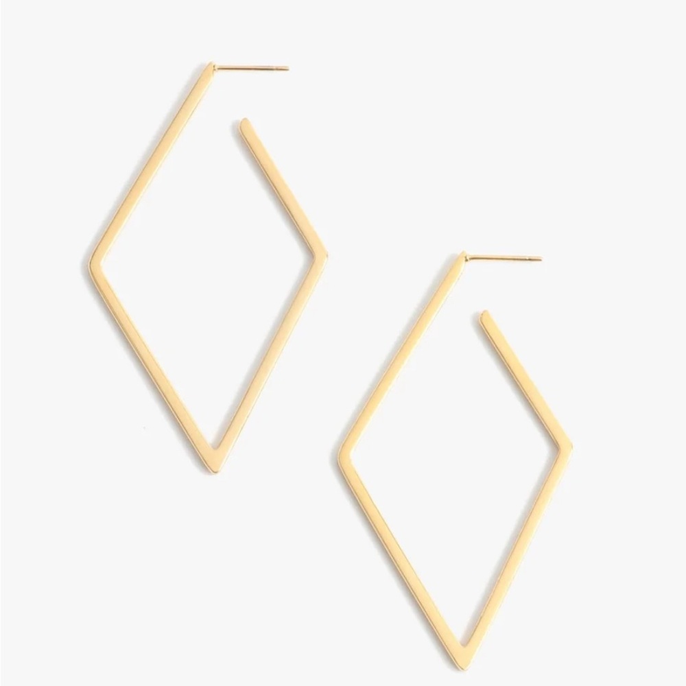 Gold Geometric Diamond Hoop Earrings - Women Jewelry Earrings